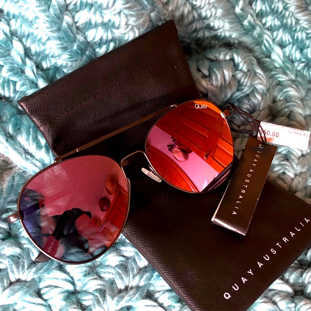 Quay Australia sunglasses. New. Gun metal/purple.